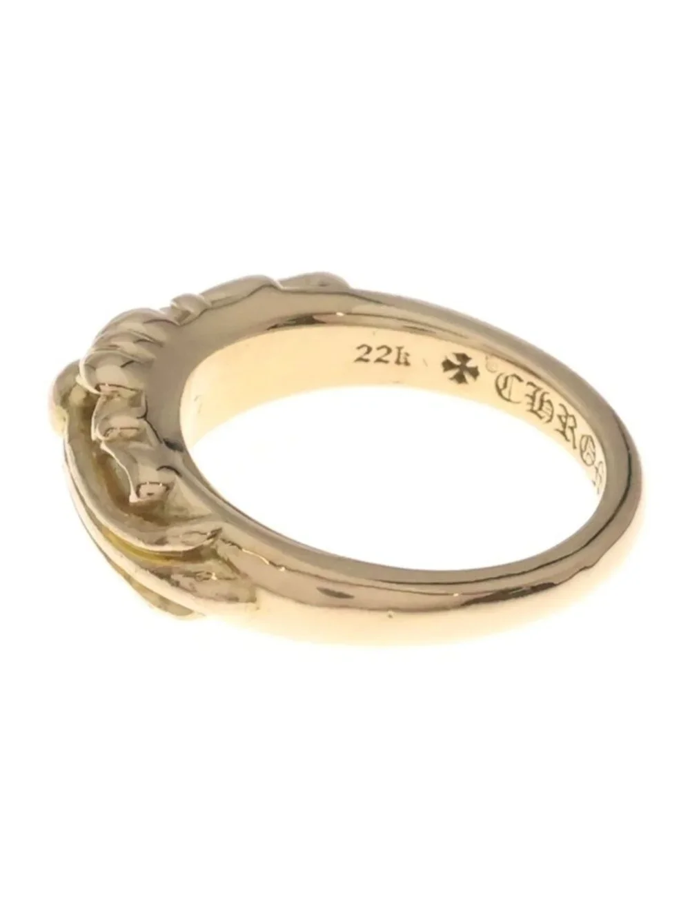 Chrome Hearts 22K Babyclsc Baby Classic Floral Cross Gold Ring